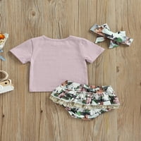 Arvbitana 0-mjesečna dječja dječja djevojaka Uskršnja ljeto odijelo zečje tiskane majice + cvjetne čipke
