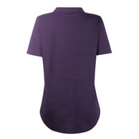 Huaai Fashion ženska majica s kratkim rukavima s kratkim rukavima od pune boje labave velike veličine za žene Ležerne prilike za jesen Purple XL