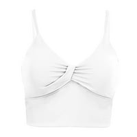 Ženski grudnji modni kamisole bez rukava kratki vrhovi rezervoara za spavanje bras dnevni bras bijeli