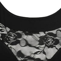 Ženska plus veličine čipke patchwork Flowy Tunic vrhovi seksi vidjela - kroz nepravilne ležerne bluze