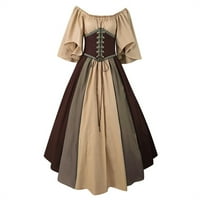 Vintage čipke haljine haljine haljine haljine gotičke haljine Renesansna haljina za žene smeđe 5x-velike