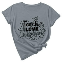 Bijela učiteljica majica za žene Mekana učiteljica Ljubav tiskane majice Ležerne prilike ljetne kratke