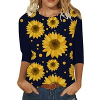 Majice za žene Trendy Suncokret Ispiši slatka grafička labava ženske bluze i vrhovi Dressy Casual Ljetne
