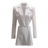 Ketyyh-Chn ženski blažeri dugih rukava Blazer Cardigan Outerwear White, S