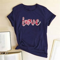 Modne ženske ležerne ljubavne pismo Ispis majica kratkih rukava O-izrez T-majica za bluze Ženske majice