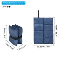 Uxcell 15.7 x11.6 x0.4 vodootporni sklopivi planinarski jastučići jastučići sa torbama za pohranu, mornarsko plavo crno pakovanje