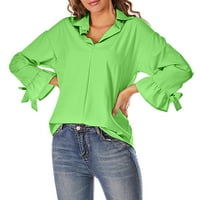 Durtebeua dugih rukava majica s dugim rukavima, labave casual bluza tunike za žene slobodne fit dressy