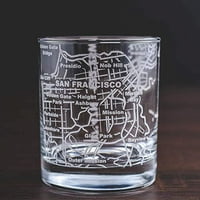San Francisco viski viski čaše - ječene sa mapom San Francisco