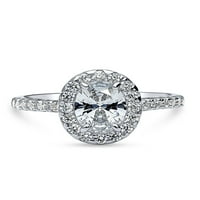 Sterling srebrni halo vjenčani zaručni prstenovi ovalni rez kubični cirkonij cz Promice Prsten za žene,