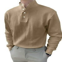 Muški polu-visoki vrat dugih rukava Henley Dugme casual Poslovne majice Vrh