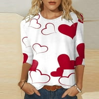 Majice za majice Gubotare Valentines za žene Ženske košulje s dugim rukavima Crew Crke majice Osnovni