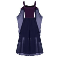 Ylioge Renesansna haljina za žene Halloween Fashion Gothic Srednjovjekovna bajka Cosplay Queen Off ramena