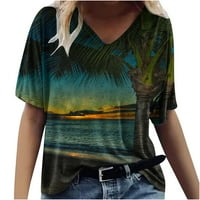 Gacuw Havajske majice plus veličine vrhovi bluze s kratkim rukavima Therel Fit pulover TEES T-majice