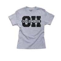 Columbus, Ohio OH Classic City State Sign Girl Pamučna mladost Siva majica
