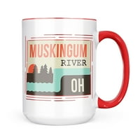 Neonblond USA Rivers Muskingum River - Ohio šalica za poklon za kafu