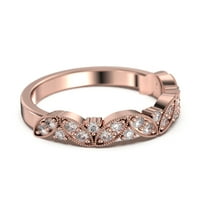 Radhe Diamond Moissinite vjenčani prsten 10k Rose Gold
