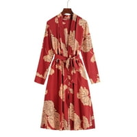Košulje odIerbi za žene cvjetna otiskala šifonska plaža kimono kardigan šal dugih rukava labav pokrov