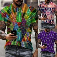 Muški 3D print grafiti majica O-izrez casual majica kratkih rukava za bluzu za bluzu Bluza B 2XL