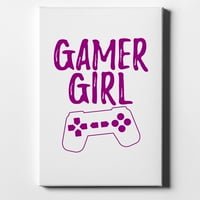 Gamer Girl - Video igre - 10 10 - ukrasna platna zidna umjetnost - bijela ivica - 5 8 Galerija umotana