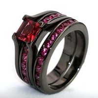 Prstenovi za žene Par prsten Drveni zrno titanijum čelične srce Tri sloja zvona zvona modna prstenova