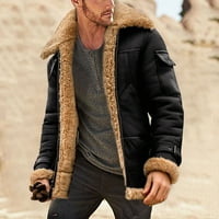 Duksevi za muškarce Zimska jesen plus veličina -fur 'rever ovratnik dugih rukava kožna jakna vintage