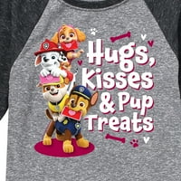 Paw Patrol - zagrljaji poljubi štene tretiraju - grafičku majicu malih i omladine Raglan