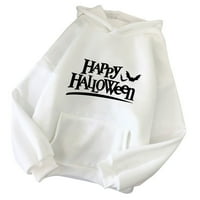 Ženska halkoween Cat bundeve vrhovi Halloween Print dukserice s kapuljačom bijeli l