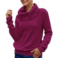 SNGXGN ženske lagane dugih rukava mekani debeli pulover pulover pulovere pulover za žene, ljubičaste,