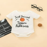 Jkerther Baby Boys kratki rukav rukav + hlače + pisma šešira Košarka Print Crew Ref Ležerne ljetne odjeće