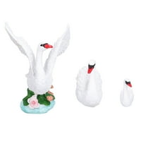 Swan Figurine smole, simulacijski labud zanatima široko primenljivo puni set slatki edukativni za minijaturni