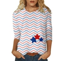 SKSLOEEG ženska bluza boja blok košulja s rukavima, casual labav okruglih bluza, bijeli l