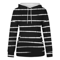 Fatuov ženski pulover dukserica s dugim rukavima traka za pulover za ispis, pulover za ispis sa džepnim