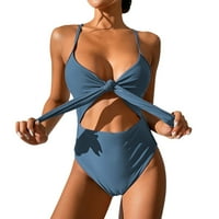 Žene kupaćih kostima Nova evropska i američka puna boja prsa čipka u obliku kostimu kupaćim kostim kupaćim