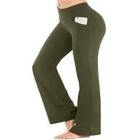 Bootcut joga hlače sa džepovima za žene visoke struk vježbati bootleg pantalone Trčevi radne hlače za