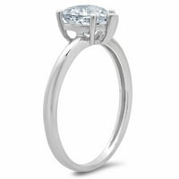 1. CT Sjajno srce Clear Simulirani dijamant 18k bijeli zlatni pasijans prsten sz 3,75