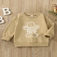 Bagilaanoe Toddler Baby Girl Božićni duks dugih rukava Pismo pulover 3T 4T 5T Djeca padaju lise