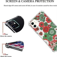 Božićni cvjetni slučaj kompatibilan sa iPhone 12, estetskim umjetničkim dizajnom TPU cofper cover