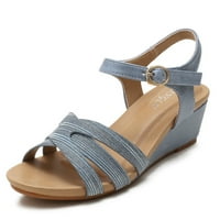 Sandale za platformu Aaiyomet Ljetne cipele sa petom Sandale Žene Ležerne prilike Jedna riječ Kaiš za