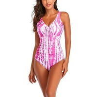 Kupaći kostimi za žene Tankeni setovi Ženski print kupaćim kostima za ispis Ruched Tie Front Wireless