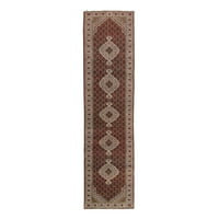 Canvello Fine ručno čvorište svilena i vuna Tabriz tepih za trkač - 3'9 '' 20 '