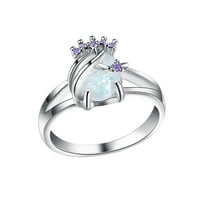 Keusn Angagement okrugli rez Zirkoni Žene vjenčani prstenovi nakit za žene za žene Full Diamond Dame