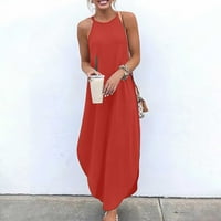 Ženske ljetne haljine Maxi haljine za žene Sarong Fit & Flare Camisole Crvena 2xL