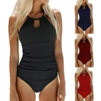 Aaimomet ženski kupaći kostimi s visokim strukom kupaći kostim kupaći kostim ženske čvrste boje pokrivaju