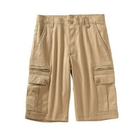 Hot6SL muški kratke hlače, ljetno lagano vanjske kratke hlače pamuk uznemiren isprani stil Khaki