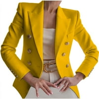 Cleariance Modna jakna za blejler za žene Blok Blok Blazer haljina dugih rukava Formalni blezer dvostruki