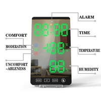 Mašinski alarm Sat LED digitalni prikaz Clock Orgolo Ogledalo Dodirnite higrometar