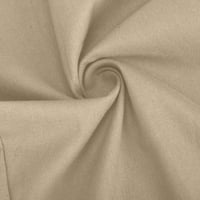 Pamučne i posteljine za žene opuštene fit solidne boje nacrtaju elastične strugove casual pantalone