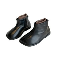 Ritualay Child Ležerne kožne čizme Mid Top gležnjače Boots School Party Coude patentni zatvarač crni