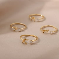 Rygai prsten za prste podesiva elektroplata glatkog rakije geometrijska prerušavanja modni nakit rhinestone