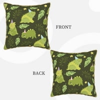 Smiješni jastuci uzorka zelenog dinosaura bacaju za kauč-zatvoreni ukrasni jastuci, 20 x20